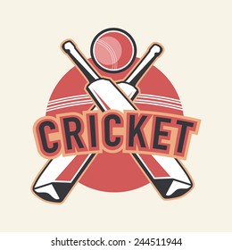 Stylish sticker, tag or label design for Cricket sports concept.