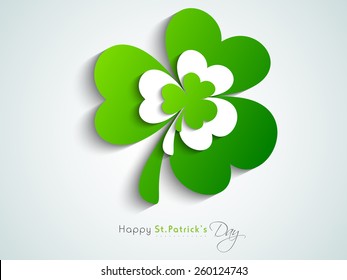 Stilvolles klebriges Design von irischen Shamrock-Blättern für Happy St. Patrick's Day Feierlichkeiten.