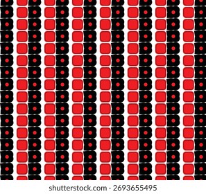 Stylish striped seamless pattern with red black and white lines. ideal for textile prints fashon design and background decoration