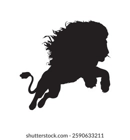 Stylish and Strong Attacking Lion Silhouette for Modern Creations - Lion Vector - Lion Icon

