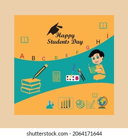 Stylish Students Day Vector File