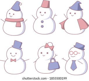 Stylish suitable snowmen with branches