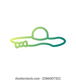 Stylish Summer Hat Gradient Outline Illustration