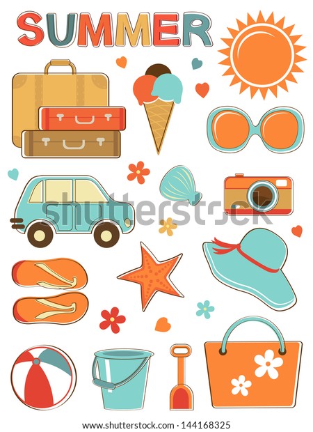 Stylish summer icons set.
vector format