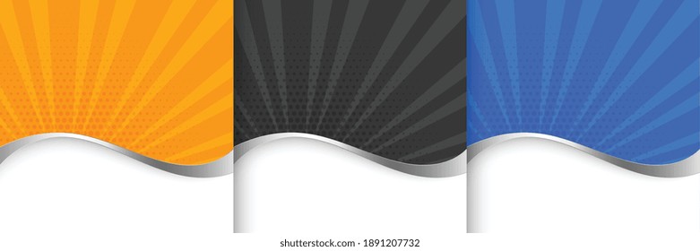 stylish sunburst abstract background in yellow black and blue colors