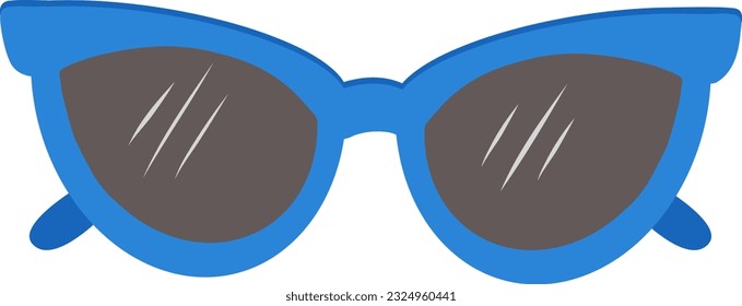 Stylish sunglasses. Summer sunglasses in blue.Vector illustration. Summer and marine illustration.