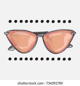 Stylish sunglasses vector illustration with design elements 