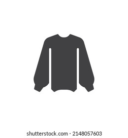Stilvolles Pullover, Vektorsymbol. volles Flachzeichen für mobiles Konzept und Webdesign. Langärmeliges Sweatshirt-Symbol. Symbol, Logo-Abbildung. Vektorgrafik