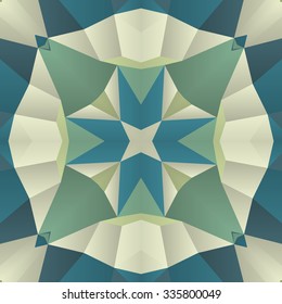 Stylish symmetrical background with bold geometrical patterns and vintage color palette. For wallpaper, pattern fills, web page background, surface textures for print and dalle production.