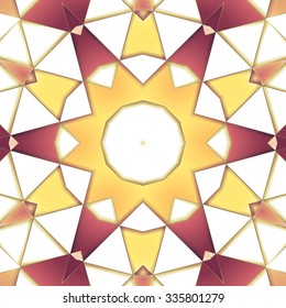 Stylish symmetrical background with bold geometrical patterns and vintage color palette. For wallpaper, pattern fills, web page background, surface textures for print and dalle production.