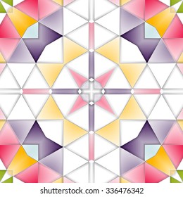 Stylish symmetrical background with bold geometrical patterns and vintage color palette. For wallpaper, pattern fills, web page background, surface textures for print and dalle production.