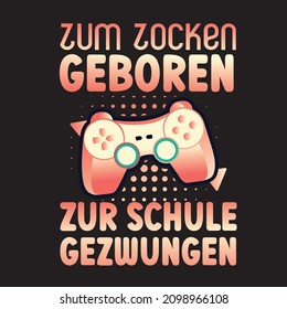 Stylish t shirt and apparel trendy design with glitchy gamepad, typography, print, vector illustration. Gaming t shirt design.