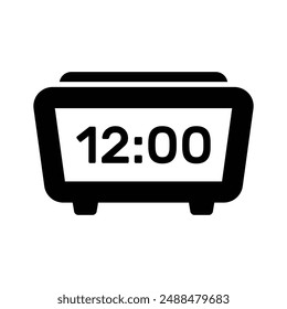 A stylish table clock icon, ideal for indicating timekeeping and scheduling functions
