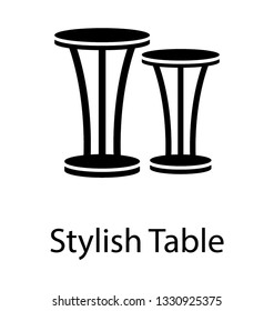 Stylish table, glyph vector icon.