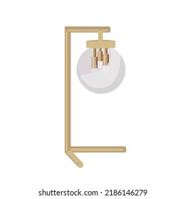 Stylische Tischlampe. Innenausstattung für ein modernes Zuhause. Vektorobjekte einzeln auf weißem Hintergrund