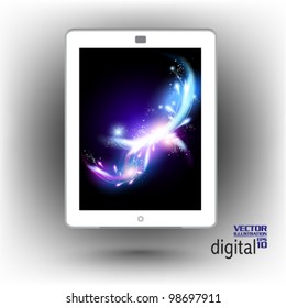 stylish tablet with digital flare design