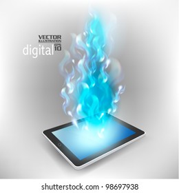 stylish tablet with digital flare design