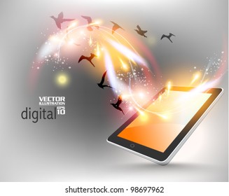 stylish tablet with digital flare design