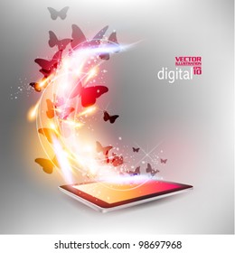 stylish tablet with digital flare design