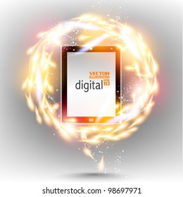 stylish tablet with digital flare design