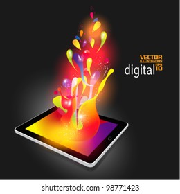stylish tablet with digital flare design