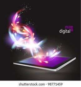 stylish tablet with digital flare design
