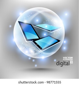 stylish tablet with digital flare design