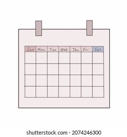 Elegante calendario de tabletas. Sobre fondo blanco.