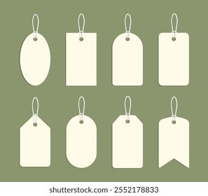 Stylish tag templates in oval, rectangular, and banner shapes. Ideal for gift wrapping, branding or crafting. - Powered by Shutterstock - Get 15% off with code: PIKWIZARD15