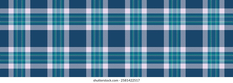 Stylish teal and navy plaid pattern, perfect for textile designs, website backgrounds, or fashion projects.