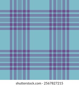 Stylish teal and purple plaid pattern.  Perfect for textile design, website backgrounds, or fashion projects.  Clean, modern aesthetic.  Ideal for adding a touch of sophisticated texture.