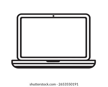 Stylish Tech Laptop Symbol in Flat Vector Design
