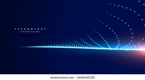 stylish technology blue background with particles 