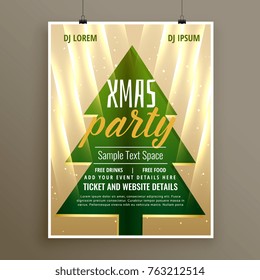 stylish template flyer design for christmas party