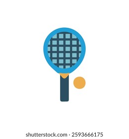 A stylish tennis racket icon perfect for fitness and sports-themed designs.