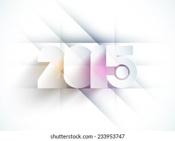Stylish text 2015 on abstract background for Merry Christmas and Happy New Year celebrations.
