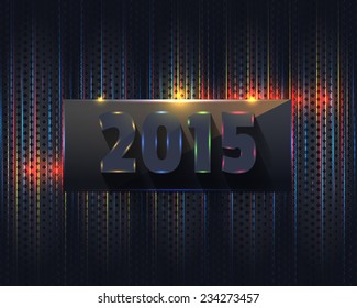 Stylish Text 2015 Vector Design Tech - Metallic Background