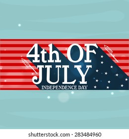 Stylish text 4th of July for American Independence Day celebration, can be used as poster, banner or flyer design.