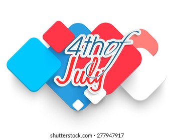 Stylish text 4th of July on creative abstract design for American Independence Day celebration.