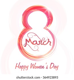 Stylish text 8 March made by paint stroke for Happy International Women's Day celebration.