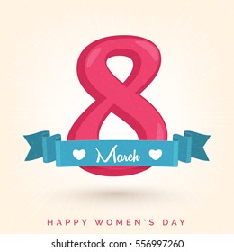 Stylish Text 8th March for Happy Women's Day celebrations.