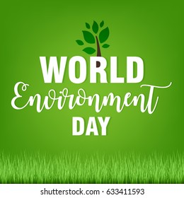 Stylish text background for World Environment Day, 5 June.