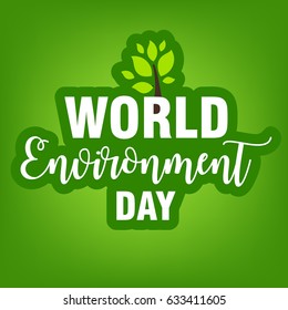 Stylish text background for World Environment Day, 5 June.