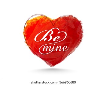 Stylish text Be Mine on creative heart for Happy Valentine's Day celebration.