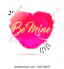 Stylish Text Be Mine on Creative Heart for Happy Valentine's Day Celebration.