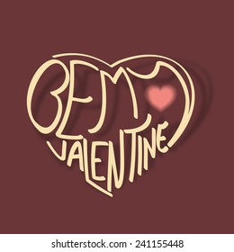 Stylish text Be My Valentine written in heart shape for Happy Valentine's Day celebrations.
