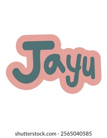 Stylish text design of the word "Jayu," which means "Freedom" in Korean. Decorated with pastel tones, perfect for cultural, motivational, or educational projects.