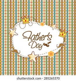 Stylish text Father's Day in decorative frame, Elegant greeting card design for Happy Father's Day celebration.