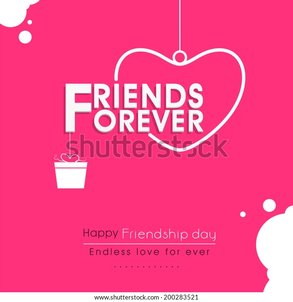 Stylish Text Friends Forever Hanging Heart Stock Vector (Royalty Free ...