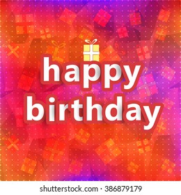Stylish Text Happy Birthday, Colorful Polygonal Background Template